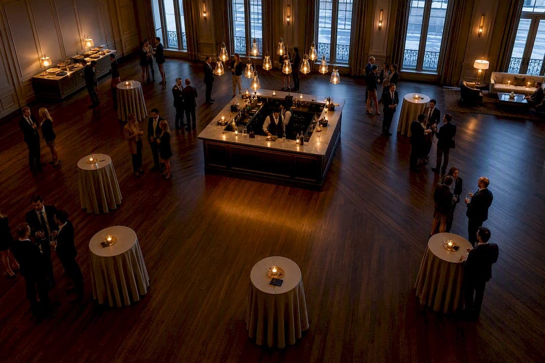 One High Top per 6–8 Guests: Cocktail Hour Layout for Event Planners