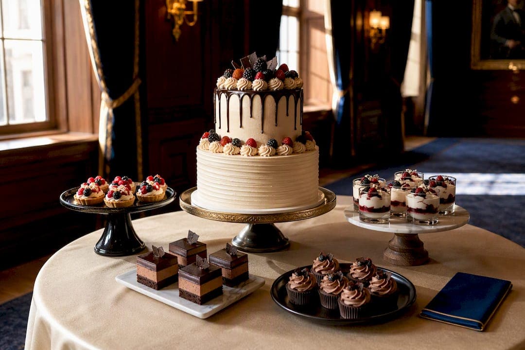 One Showpiece, 3–5 Supporting Desserts: Dessert Table Setup for Venue Hosts